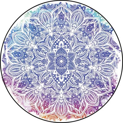 Pretty Rainbow Ombre Mandala Flower Cartoon Icon Vinyl Decal Bumper Sticker (12" Wide)