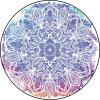 Pretty Rainbow Ombre Mandala Flower Cartoon Icon Vinyl Decal Bumper Sticker (12" Wide) view 1