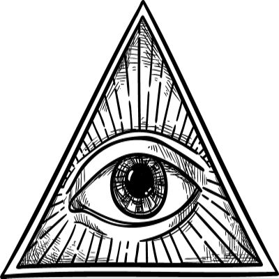 EW Designs Black and White All Seeing Eye of Providence in Simple Pyramid Vinyl Decal Bumper Sticker (4" Wide)