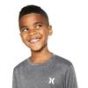 Hurley boys Long Sleeve Rash Guard T Shirt, Black Heather, Medium view 4