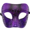 Awlsyj Mens Vintage Greek Roman Mask - Venetian Party Mask, Halloween & Mardi Gras - Purple view 1