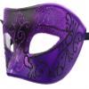 Awlsyj Mens Vintage Greek Roman Mask - Venetian Party Mask, Halloween & Mardi Gras - Purple view 3