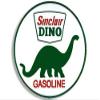 JR Studio 4x4 inch Round Vintage Sinclair Dino Gas Sticker (Gasoline Logo Old Rat Rod) Vinyl Decal Sticker Car Waterproof Car Decal Bumper Sticker view 1