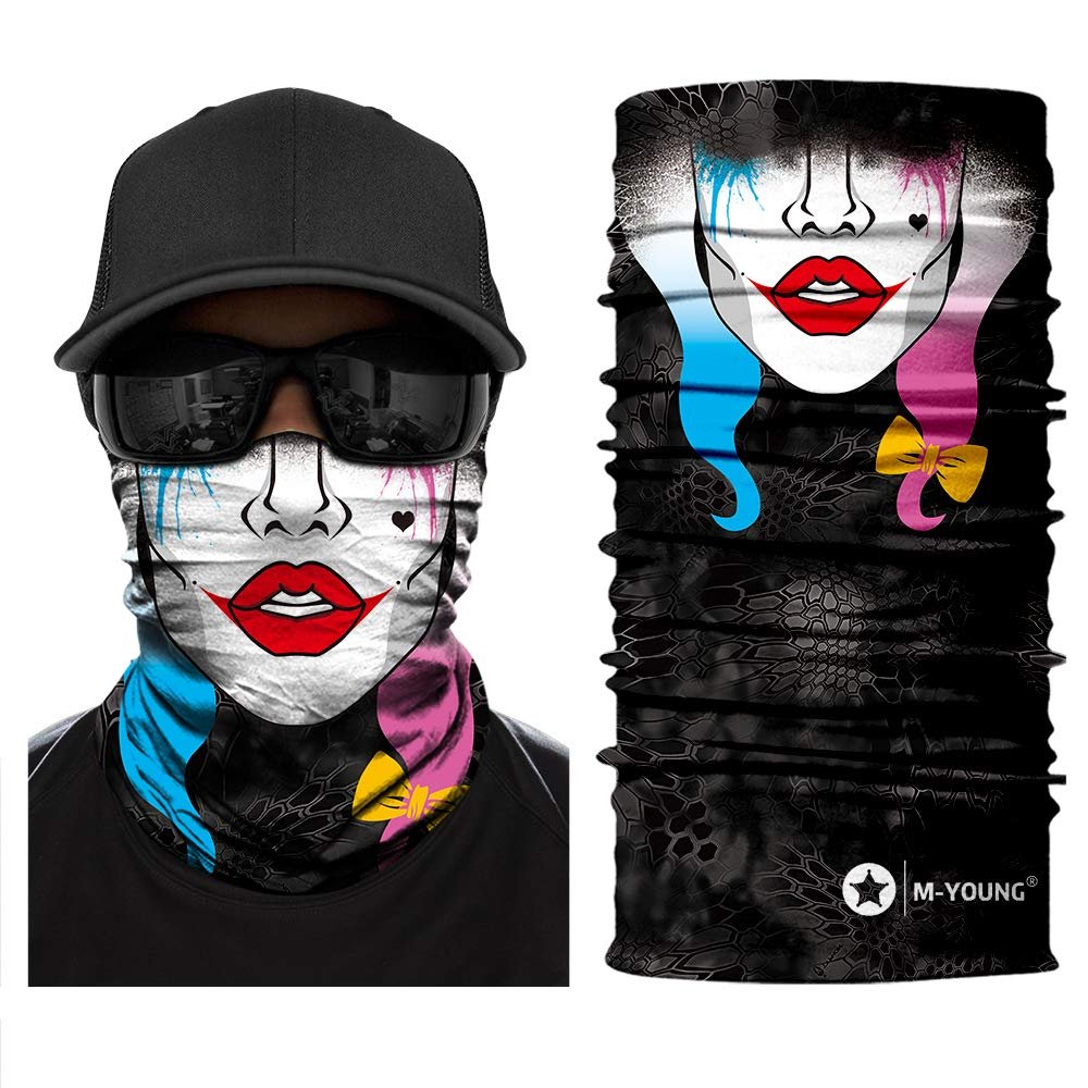 Skull Face Sun Mask half,Bandanas,Neck Gaiter, Headwear, Headband for Fishing, Hunting,Yard work (blue)