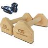 CALI SPORTS Push Up Bar Calisthenics Equipment, Solid Wood Parallettes Bars for Floor Use, Perfect Pushup Bar and Handstand Push Up Handles for Men and Women, Includes Wrist Wraps view 1