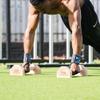 CALI SPORTS Push Up Bar Calisthenics Equipment, Solid Wood Parallettes Bars for Floor Use, Perfect Pushup Bar and Handstand Push Up Handles for Men and Women, Includes Wrist Wraps view 2