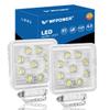 WFPOWER Boat Light 2 Pack, LED Marine Spotlights Waterproof, Deck Dock Flood Light Work Light for Boat Accessories Pontoon Fishing Truck SUV Off-Road 12V Square White view 1