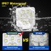 WFPOWER Boat Light 2 Pack, LED Marine Spotlights Waterproof, Deck Dock Flood Light Work Light for Boat Accessories Pontoon Fishing Truck SUV Off-Road 12V Square White view 4