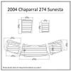 2004 Chaparral 274 Sunesta Swim Platform Pad 1/4" 6mm Boat EVA Teak Decking (New Light Brown with Black Lines)