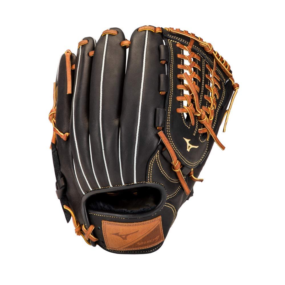 Mizuno boys 11.5" Ball Glove, Black/Brown Tartan Shock Web, 1150 US