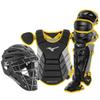 Mizuno Samurai Adult Baseball Boxed Catcher's Gear Set , Black-Yellow, 16" Men's Adult