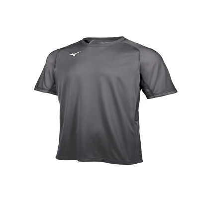 Mizuno Youth Aerolite Crew Baseball Jersey, Charcoal, Large