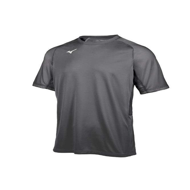 Mizuno Youth Aerolite Crew Baseball Jersey, Charcoal, Large