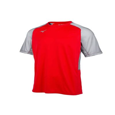 Mizuno Youth Aerolite Crew Baseball Jersey, Red-Grey, Large