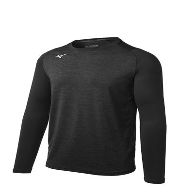 Mizuno boys Alpha Stretch Sleeve Training Apparel, Black, Large US