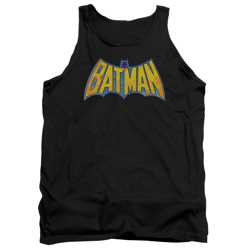Dco Batman Neon Distress Logo Unisex Adult Tank Top for Men and Women, 2X-Large