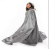Little Adventures Deluxe Velvet Adult Cloak Cape with Lined Hood (Grey) - Machine Washable Adult Cosplay Dress-Up Cloaks with No Glitter view 4