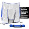 PowerNet 8x8 FT Baseball Net, Portable Outdoor Softball & Baseball Training Equipment, Throwing & Pitching Net with Carrying Bag (Blue) view 1