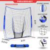 PowerNet 8x8 FT Baseball Net, Portable Outdoor Softball & Baseball Training Equipment, Throwing & Pitching Net with Carrying Bag (Blue) view 3