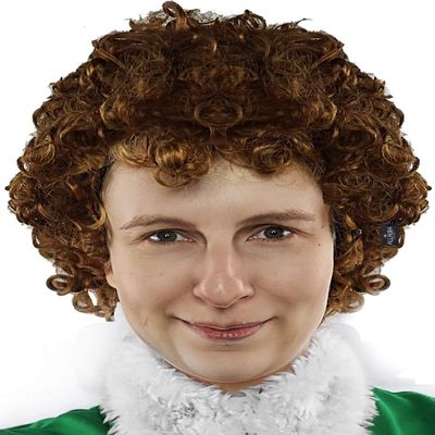 ALLAURA Bad Elf Wig Napoleon Brown Afro 70s Disco Costume | Buddy Elf Costume  Compatible with Napoleon, Marv, Julia, Will, & Vote Pedro