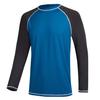 Men's Long Sleeve Swim Shirts Rashguard UPF 50+ UV Sun Protection Shirt Athletic Workout Running Hiking T-Shirt Swimwear Peacock Blue+Charcoal Gray XXL view 1