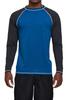 Men's Long Sleeve Swim Shirts Rashguard UPF 50+ UV Sun Protection Shirt Athletic Workout Running Hiking T-Shirt Swimwear Peacock Blue+Charcoal Gray XXL view 2