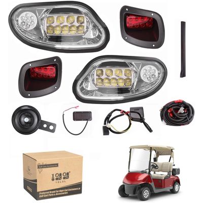 10L0L Golf Cart Headlight Kit for EZGO Freedom/TXT T48 2014-up G&E - (12V) Golf Cart Street Legal Light Kit Complete Headlight Taillight with Turn Signals Horn Brake Lights