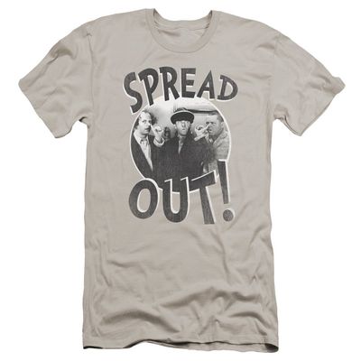 Three Stooges Spread Out Unisex Adult Canvas Brand T Shirt for Men and Women, 2X-Large Silver