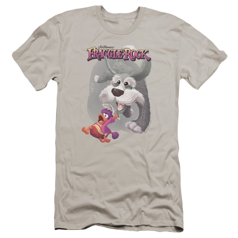 Fraggle Rock in Pursuit Unisex Adult Canvas Brand T Shirt for Men and Women, 2X-Large Silver