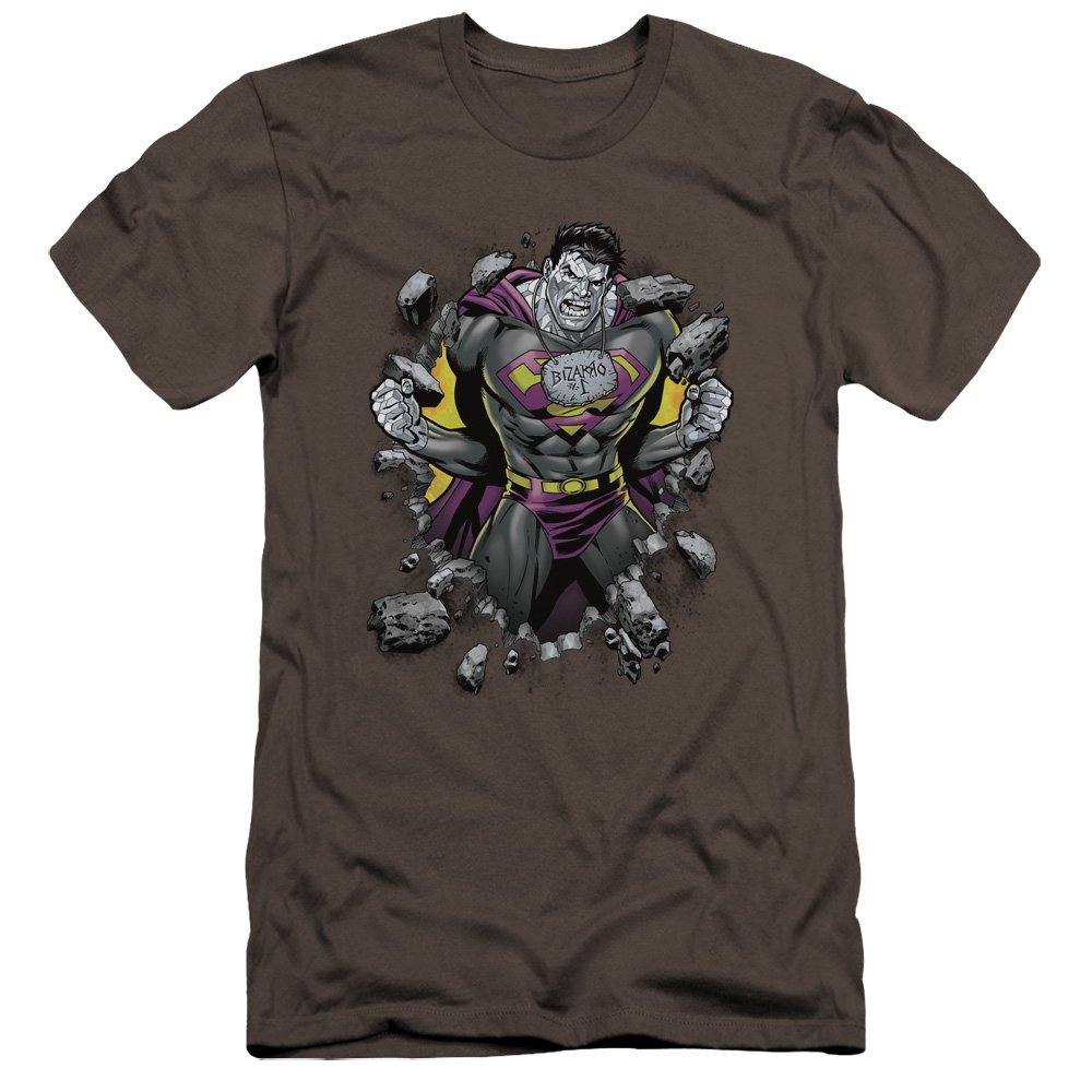 Superman Bizzaro Breakthrough Unisex Adult Canvas Brand T Shirt for Men and Women, 2X-Large Charcoal