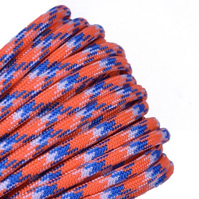 10', 25', 50', 100' Hanks, 250 ft Spool, 1000 Ft Spool of Parachute 550 Cord Type III 7 Strand Paracord - Bronco - 50 Feet