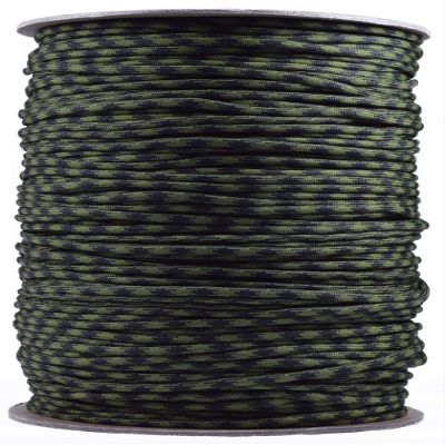 10', 25', 50', 100, 250', 1000' Hanks of Parachute 550 Cord Type III 7 Strand Paracord - Olive Dran and Moss - 1000 Foot Spools