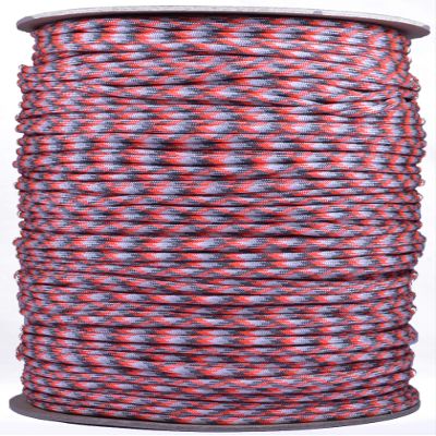 10', 25', 50', 100' Hanks, 250 ft Spool, 1000 Ft Spool of Parachute 550 Cord Type III 7 Strand Paracord - Sneaky Orange Camo - 1000 Foot Spool