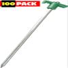 Army Universe Tent Pegs Stakes T-Top Rubber Top with Heavy Duty Steel Nail Ground Spikes 10" Long 100-Pack view 2