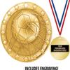 Crown Awards Soccer Medal, 2" Shiny Gold Soccer Medals for Kids with Free Custom Engraving 50 Pack view 2