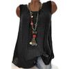 Wokasun.JJ Womens Cotton Linen Blouse,Ladies Sleeveless Baggy T-Shirt Vest Summer Fashion Plus Size Tee Blouse Tank Tops(Black,L) view 3