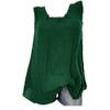 Wokasun.JJ Womens Cotton Linen Blouse,Ladies Sleeveless Baggy T-Shirt Vest Summer Fashion Plus Size Tee Blouse Tank Tops(Green,XXXL) view 1