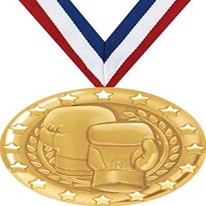 Crown Awards Boxing Medal, 2" Shiny Gold Boxing Medals for Kids with Free Custom Engraving 50 Pack