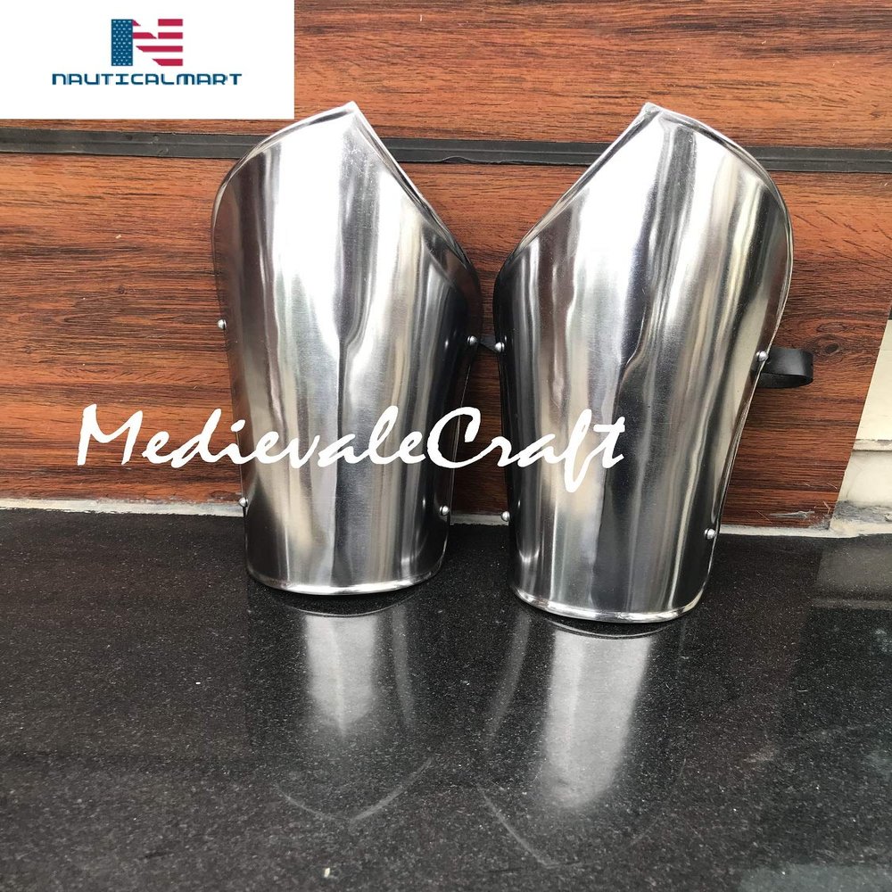 Medieval Knight Steel Greaves Leg Guard Halloween
