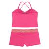 Alvivi Kids Girls Sports Dance Crop Top with Booty Shorts Outfit Costumes Gymnastics Leotard Dancing (Fish Scale Rose Red, 3-4) view 4