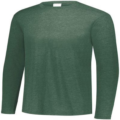Augusta Sportswear Tri-Blend Long Sleeve Crew, Dark Green Heather, 3XL