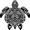 EW Designs Hawaiian Honu Turtle Tortoise with Tribal Pattern Vinyl Decal Bumper Sticker (4" Tall) view 1