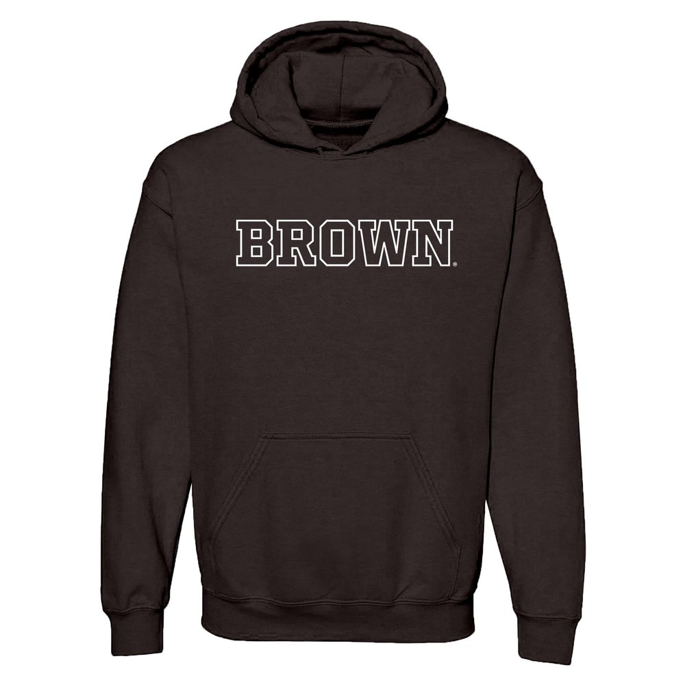AH01 - Brown University Bears Basic Block HOODIE - X-Large - Dk Chocolate