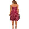 Berydress Women's Casual Beach Summer Dresses Solid Cotton Flattering A-Line Spaghetti Strap Button Down Midi Sundress (M, 6046-Red Dot) view 2