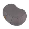 FelizMax Crescent Zafu Meditation Pillow D=17" W=11" H=5.5" Zabuton Yoga Bolster Meditation Cushion Floor Pouf Yoga Pillow Zippered Organic Cotton Cover Natural Buckwheat Kneeling Pillow Large-Grey view 1