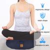 FelizMax Crescent Zafu Meditation Pillow D=17" W=11" H=5.5" Zabuton Yoga Bolster Meditation Cushion Floor Pouf Yoga Pillow Zippered Organic Cotton Cover Natural Buckwheat Kneeling Pillow Large-Grey view 3