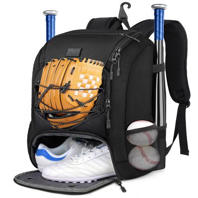MATEIN Youth Baseball Bag, Softball Bag with Cleats Pocket for Girls, Boys, Adult, Large Baseball Backpack for Men with Fence Hook- Hold 2 Bats, Batting Mitten, Helmet, Caps, Teeball Gear