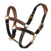 Ovation Equestrian Padded Leather Crownpiece Ergonomic Comfortable Adjustable Chin Luxor Cushion-Flex Halter, Black, Cob view 1