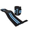 Women Wrist Wraps with Thumb Loops - 12" Professional Grade - Wrist Support Brace and Compression for Cross Training, Weight Lifting, Powerlifting, Strength Training (Black/Blue) view 3