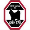 4x4 inch Octangular Protected by Shih TZU Sticker (Funny Dog Breed Love) Vinyl Decal Sticker Car Waterproof Car Decal Bumper Sticker view 1